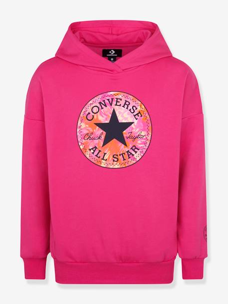 Meisjessweater met capuchon CONVERSE fuchsia - vertbaudet enfant 