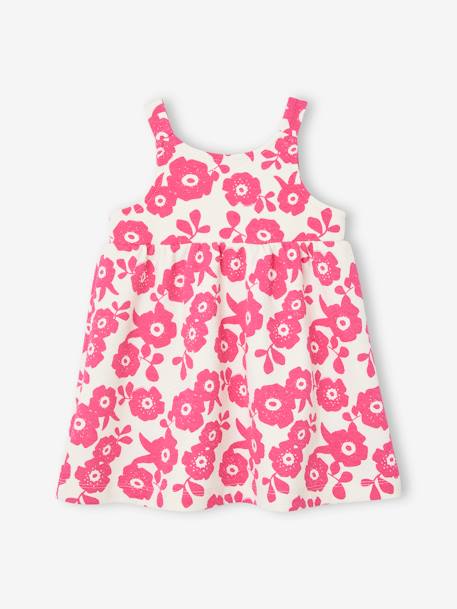 Mouwloze babyjurk fuchsia+lichtroze met print - vertbaudet enfant 