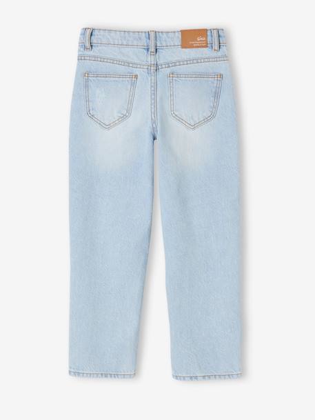 Rechte jeans MorphologiK meisjes heupomvang Medium gebleekt denim+stone - vertbaudet enfant 