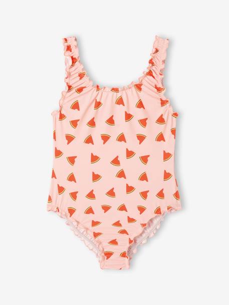 Badpak met watermeloenprint voor meisjes roze, bedrukt - vertbaudet enfant 