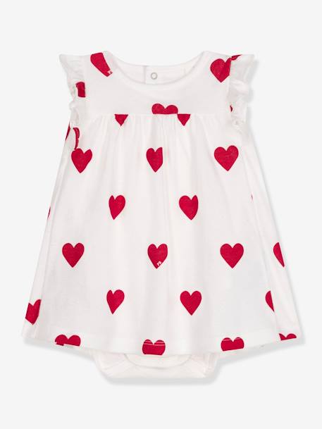 Bodyjurk met hartprint PETIT BATEAU wit - vertbaudet enfant 