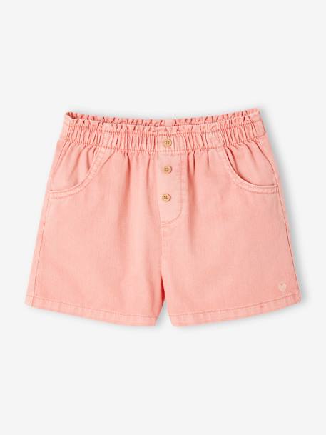 Gekleurde meisjesshort gemakkelijk aan te trekken marineblauw+pastelgeel+rouge - vertbaudet enfant 