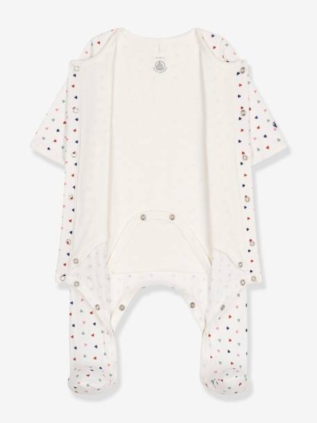 Baby-pyjamarompertje met hartjes PETIT BATEAU wit, bedrukt - vertbaudet enfant 