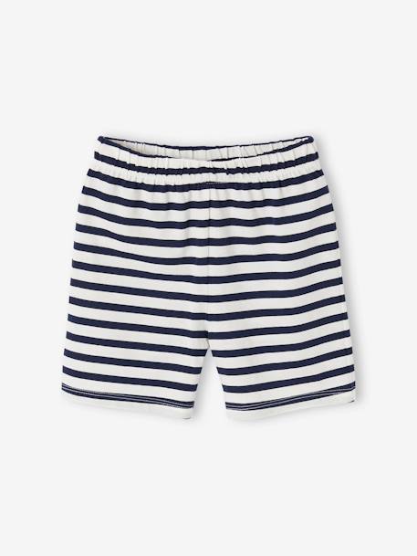 Set van 2 gestreepte pyjashorts voor jongens marineblauw - vertbaudet enfant 