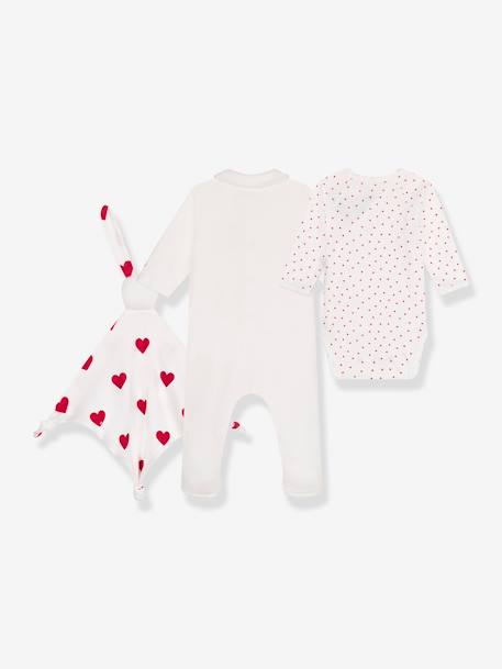 Slaapzakje + body + knuffel met hartjes PETIT BATEAU wit - vertbaudet enfant 