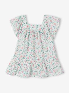 Baby-Babyjurk met bloemen en vlindermouwen