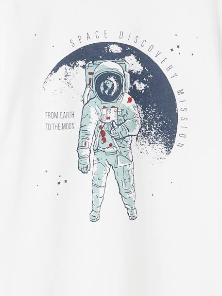 Jongensshirt met astronautenprint ecru - vertbaudet enfant 