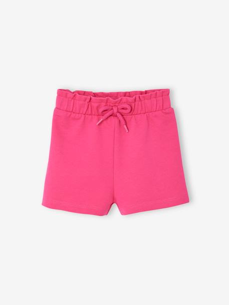 Fleece babyshort in paperbag-stijl blauwgroen+fuchsia - vertbaudet enfant 