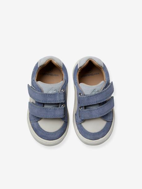 Leren babysneakers met klittenband ecru - vertbaudet enfant 