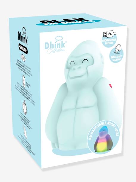 Oplaadbaar nachtlampje Alex de gorilla - DHINK KONTIKI blauw - vertbaudet enfant 