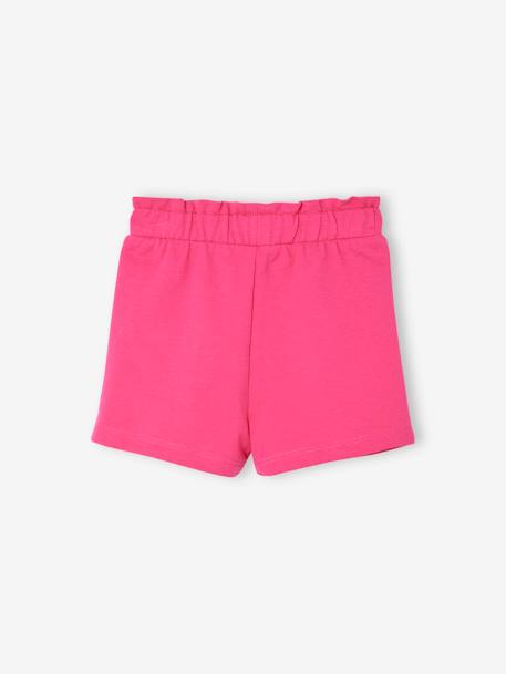 Fleece babyshort in paperbag-stijl blauwgroen+fuchsia - vertbaudet enfant 