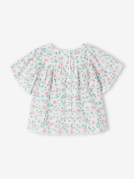 Babyblouse met bloemenmotief ecru - vertbaudet enfant 