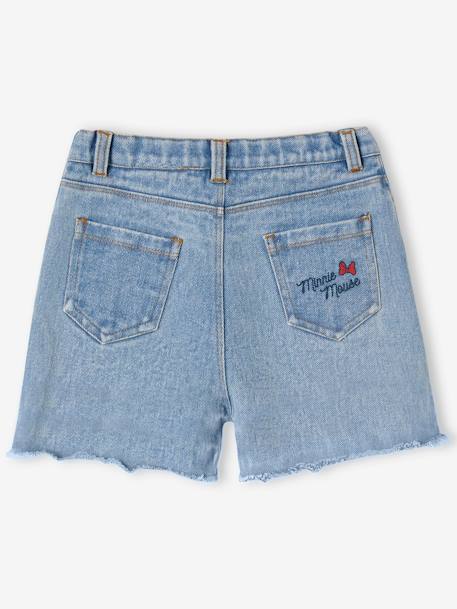 Denim Disney® Minnie geborduurde meisjesshort ongewassen denim - vertbaudet enfant 