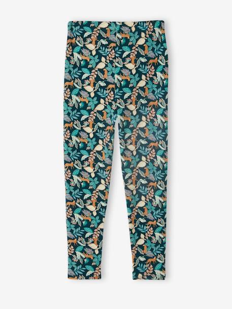 Bedrukte legging voor meisjes beige+blauw, bedrukt+ecru+groen+roze (poederkleur) - vertbaudet enfant 