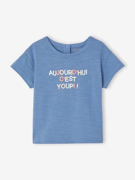 Baby-T-shirt 'paradis' korte mouwen blauw+ecru - vertbaudet enfant 