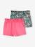 Set van 2 meisjesshorts abrikoos+snoepjesroze+zachtpaars - vertbaudet enfant 