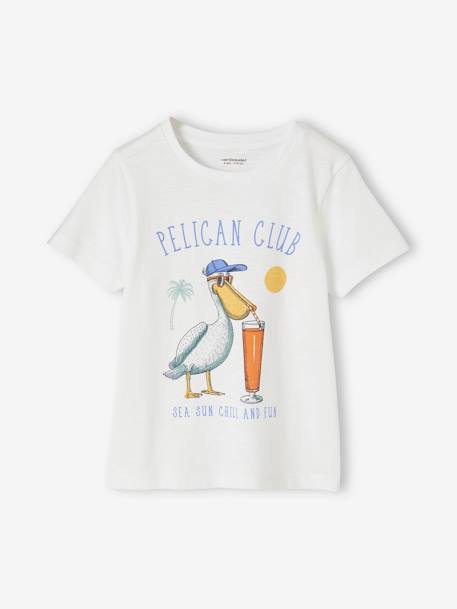 Jongensshirt met leuk dierenmotief ecru+terracotta+wit - vertbaudet enfant 