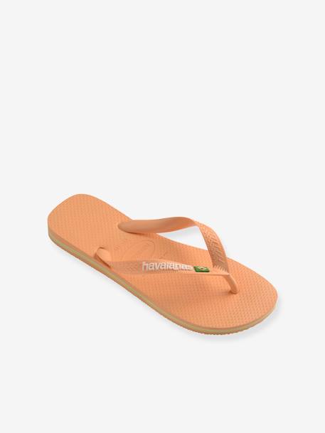 Teenslippers voor kinderen Brasil Logo HAVAIANAS® geel+perzik - vertbaudet enfant 