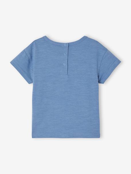 Baby-T-shirt 'paradis' korte mouwen blauw+ecru - vertbaudet enfant 