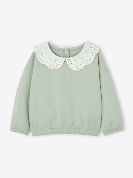 Babysweater met col karamel+saliegroen - vertbaudet enfant 