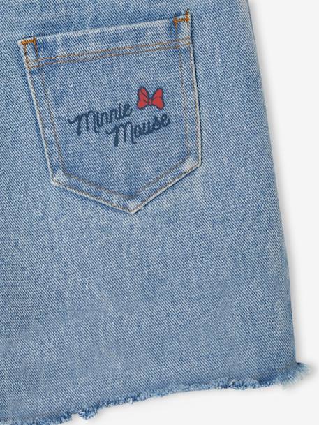 Denim Disney® Minnie geborduurde meisjesshort ongewassen denim - vertbaudet enfant 