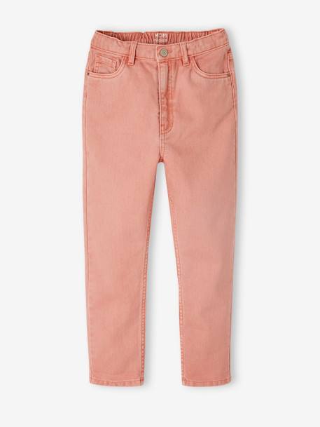 Broek Mom MorphologiK meisjes Heupomtrek medium kaki+perzik - vertbaudet enfant 