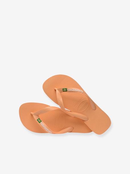 Teenslippers voor kinderen Brasil Logo HAVAIANAS® geel+perzik - vertbaudet enfant 