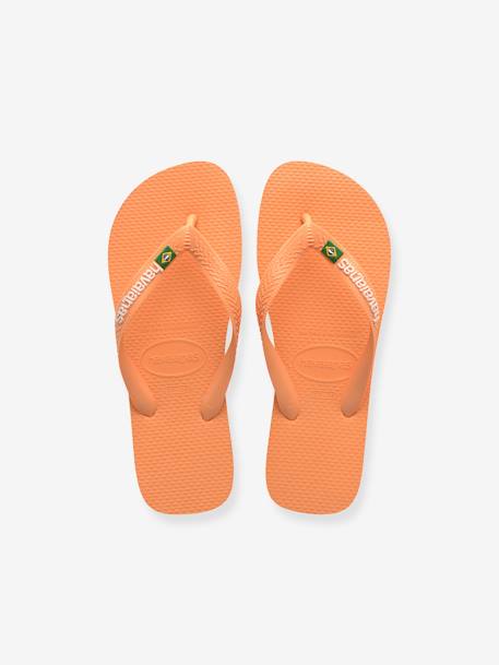 Teenslippers voor kinderen Brasil Logo HAVAIANAS® geel+perzik - vertbaudet enfant 