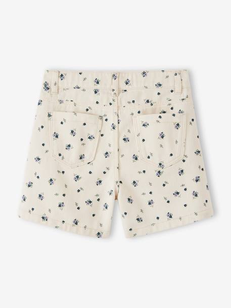 Meisjesshort met bloemen ecru - vertbaudet enfant 