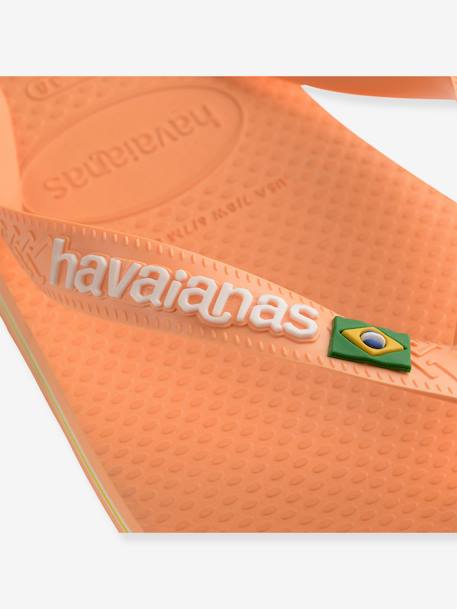 Teenslippers voor kinderen Brasil Logo HAVAIANAS® geel+perzik - vertbaudet enfant 