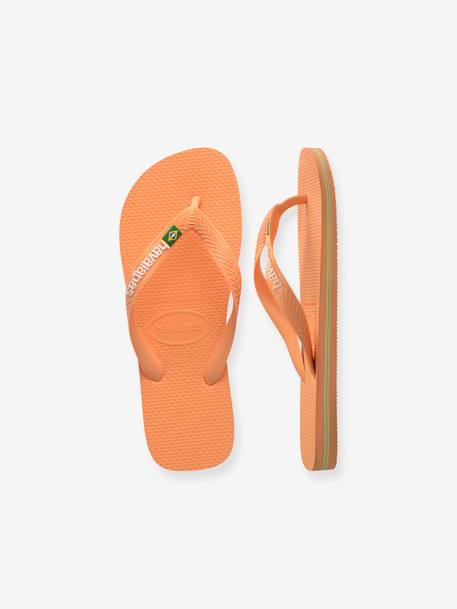 Teenslippers voor kinderen Brasil Logo HAVAIANAS® geel+perzik - vertbaudet enfant 