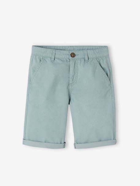 Chino bermuda voor jongens beige+BLAUW+grijsblauw+groen+rood - vertbaudet enfant 