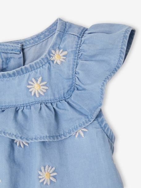 Geboorteset: jurk + bloomer gebleekt denim - vertbaudet enfant 