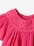 Babyblouse van katoengaas met gehaakte halslijn fuchsia - vertbaudet enfant 