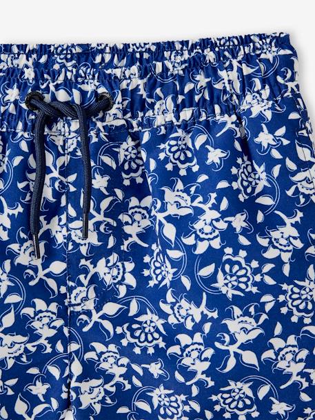 Bedrukte zwemshort voor jongens met bloemen blauw, bedrukt - vertbaudet enfant 