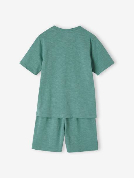 Personaliseerbare pyjashort voor jongens van slub tricot smaragdgroen - vertbaudet enfant 