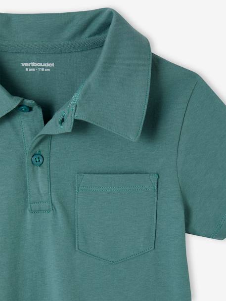 Set van 2 effen polo's voor jongens met korte mouwen blauwgroen+SET BLAUW - vertbaudet enfant 