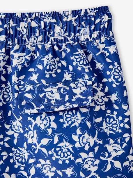 Bedrukte zwemshort voor jongens met bloemen blauw, bedrukt - vertbaudet enfant 