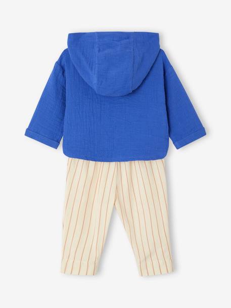 Babyset met overhemd en broek in katoengaas koningsblauw - vertbaudet enfant 
