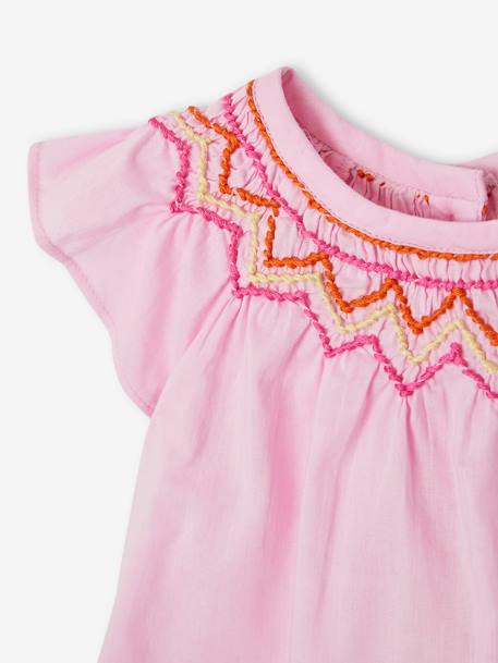 Babysetje met blouse, short en haarband rozen - vertbaudet enfant 