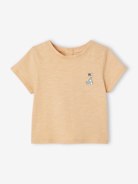 Set van 2 geboorte T-shirts met korte mouwen van biologisch katoen beige - vertbaudet enfant 