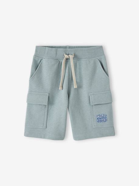 Sportieve short met battle-stijl blauwgroen+marineblauw - vertbaudet enfant 