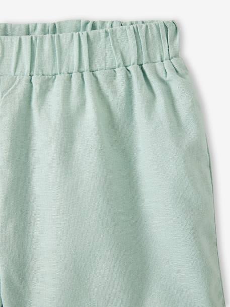 Meisjesshort met ruches blauwgroen - vertbaudet enfant 