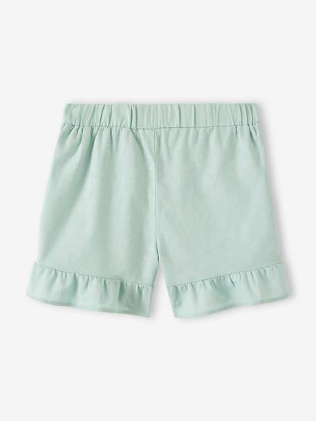 Meisjesshort met ruches blauwgroen - vertbaudet enfant 