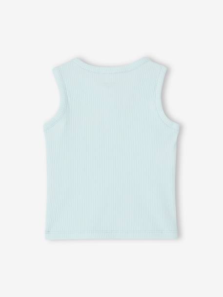 Geribbelde baby tanktop ecru+hemelsblauw - vertbaudet enfant 