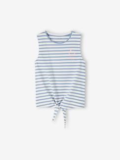 Bedrukte tanktop met knoop voor meisjes  - vertbaudet enfant