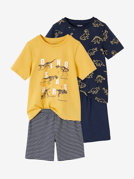 Set van 2 pyjashorts met dinosaurus voor jongens marineblauw - vertbaudet enfant 