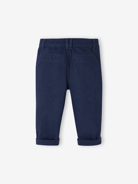 Babybroekje met afneembare bretels marineblauw - vertbaudet enfant 