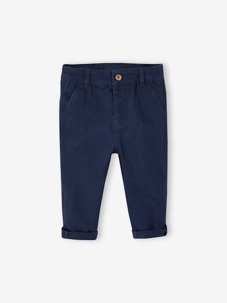 Babybroekje met afneembare bretels marineblauw - vertbaudet enfant 