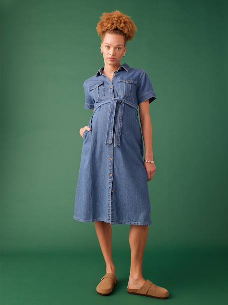 Denim zwangerschapsjurk Sahara-stijl ENVIE DE FRAISE stone - vertbaudet enfant 